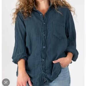 CP Shades Joss Double Cotton Shirt Slate Blue Small